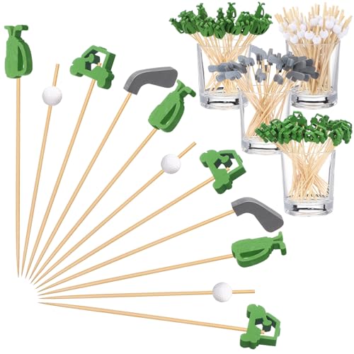 Ninehaoou 200 Pcs Golf Cocktail Picks 4.7" Toothpick for Appetizer
