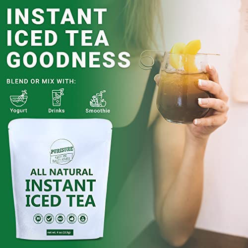 Purisure All-Natural Instant Iced Tea Powder | Zero-Calorie, Zero-Carb, & Zero-Cholesterol Ground Tea Leaves Extract | Pure Black Tea Powder For Hot & Cold Drinks, Lattes, & Smoothies | 192 Servings #TOP2