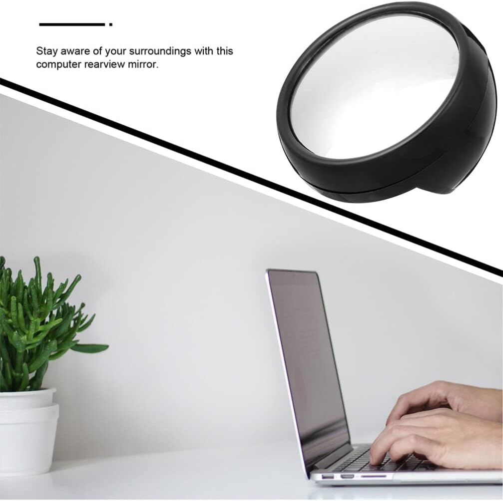 Hemobllo 3pcs Rear View Convex Mirror for Monitors Mini Desktop Cubicle Accessories Easy to Install for Observing Surroundings Office Home Car
