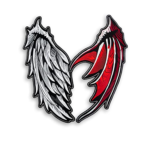EMBROVERSE Angel and Demon Wings Large Back Patch, Embroidered Iron-On