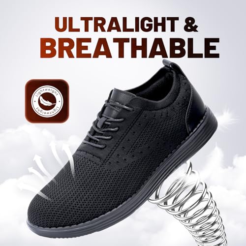 Furuian Steel Toe Shoes for Men Safety Shoes for Men Casual Dress Work Sneakers Lightweight Steel Toe Work Sneakers Comfortable Safety Tennis Oxfords3