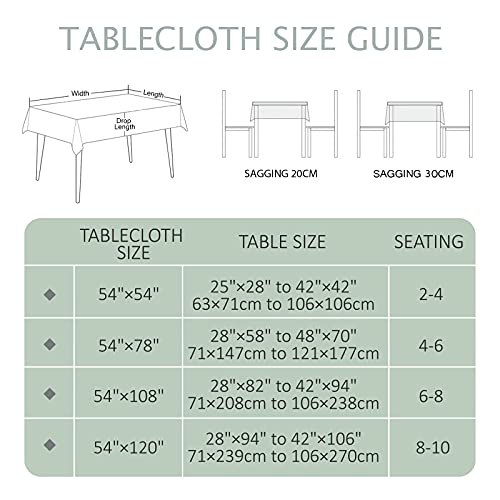 Aircowrie Waterproof Vinyl Tablecloths, Heavy Duty Oil Proof Spill Proof Plastic Table Cloth, Wipe Clean Pvc Table Cover For Spring Indoor And Outdoor Use(Green Checkered, 54”×108”, Rectangle) #TOP6
