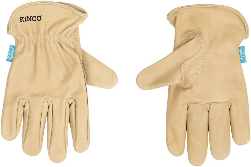 Kinco, 398P-M, Hydroflector Water-Resistant Leather Work Gloves for Men, Medium