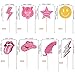 32 PCS Preppy Y2k 2000s Pink Party Cupcake Toppers Lips Face Lightning Leopard Hat Star Bachelorette Cupcake Picks for Preppy Y2k Theme Female Bachelorette Birthday Party Cake Decorations Supplies