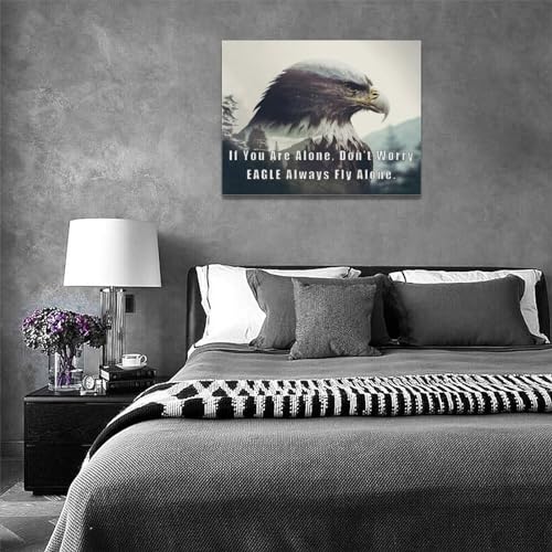 Xiilo Bald Eagle Wall Art Eagle Pictures Wall Decor Canvas Print Painting Home Decoration Artwork For Living Room Office Bedroom Bathroom Framed 12 Inchx16 Inch thumb #1