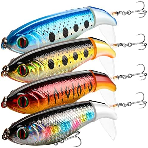 Fishing Lures for Freshwater Topwater Floating Lure with Rotating Tail Fishing Lures Bass Kit，Fishing Lure for Bass,Trout,Walleye,Perch,Suitable for Freshwater