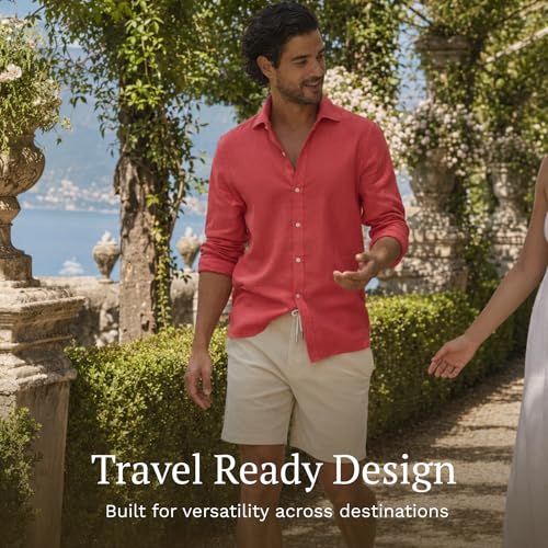 Image of SWIMS Santorini Men's Long Sleeve Linen Stretch Button Down Shirt