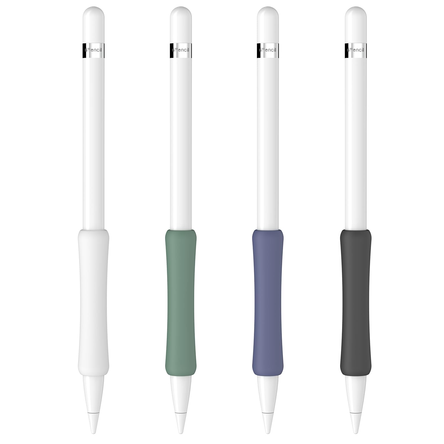 Silikonowy uchwyt kompatybilny z Apple Pencil 1. generacji, Apple Pencil 2. generacji, Apple Pencil Pro i Apple Pencil USB-C ergonomiczny uchwyt (biały/ciemnozielony/ciemnoniebieski/czarny)