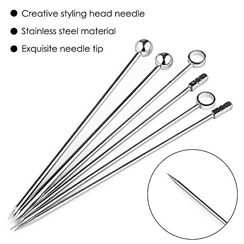 30 Pcs Stainless Steel Cocktail Picks with Transparent Case, maxin Cocktail Toothpicks for Cocktails,Barbecue Snacks,Fruit and Fruit Decorations(Silver)