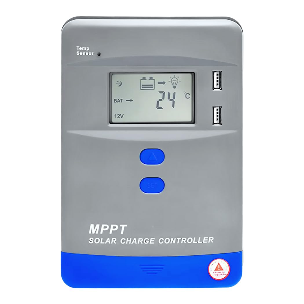 Y&H MPPT Laderegler 40A Solarladeregler 12V/24V Automatische Identifikation LCD-Display MAX PV-Panel-Eingangsleistung 1040W für das Laden von AGM Gel Nass- und Lithium-Batterien