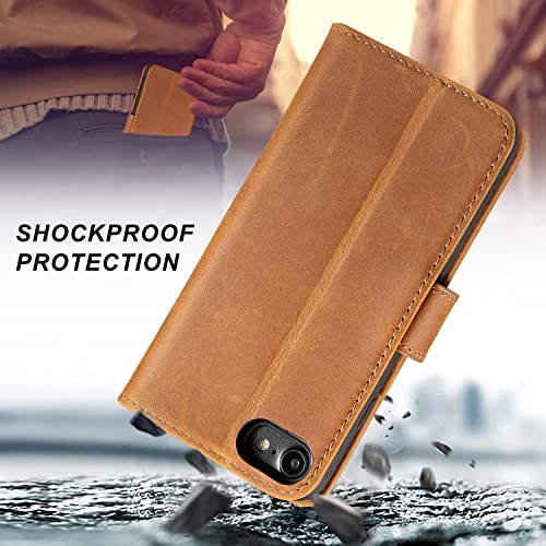Coque iPhone SE 2022 étui cuir clapet aimanté contre les rayures - 4