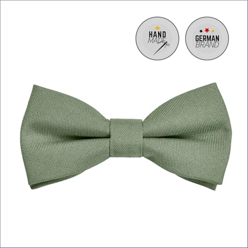 DonDon Fliege Herren Kinder Jungen oder Babys Lindgrün matt, vorgebunden und längenverstellbar aus Baumwolle Gabardine - festliches Accessoire für Hochzeit, Kommunion und Feier