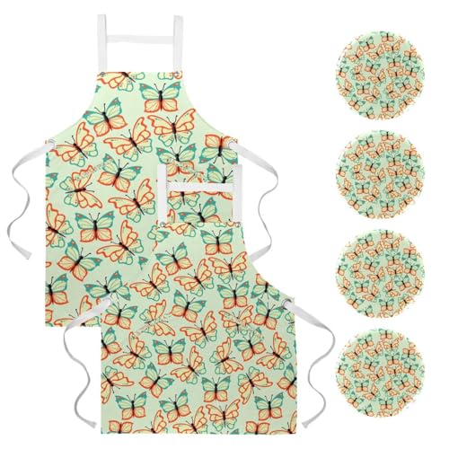 Tablier de cuisine pour restaurant et pâtisserie lot de 2 avec broches