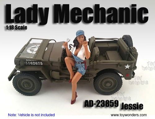 23860 American Diorama g7at098mfpk Figurine - Lady Mechanic Jessie (1/18 25u9pb3i3 Scale, White with Blue) 23860 diecast car Model 23860 American Diorama Figurine - Lady Mecha