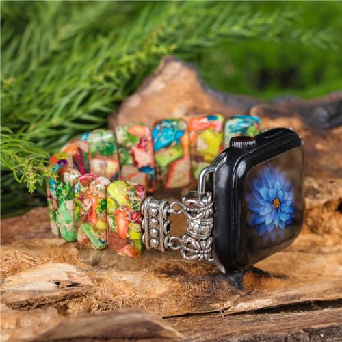 Bracelet en jaspe impérial pour iWatch, une idée cadeau artisanale unique - 4