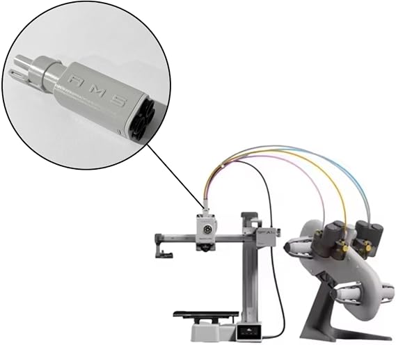 AMS Lite Filament Hub, Compatible with Bambu Lab A1/A1 Mini, 5-Way Components for Switching Consumables, Multicolor/Multi Material 3D Printing AMS Lite Cable 2M