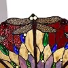 Bieye W10104 Dragonfly Tiffany Style Stained Glass Window Panel with Chain, Round Shape (Red, 15.75 Wide)