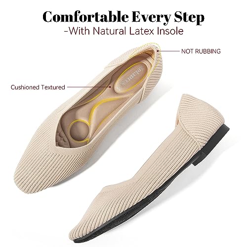Zelaprox Women's Flats Shoes Comfort Knit Dress Flats Round Toe Ballet Flats with Memory Foam Softable Slip on Casual Work Office Flats2