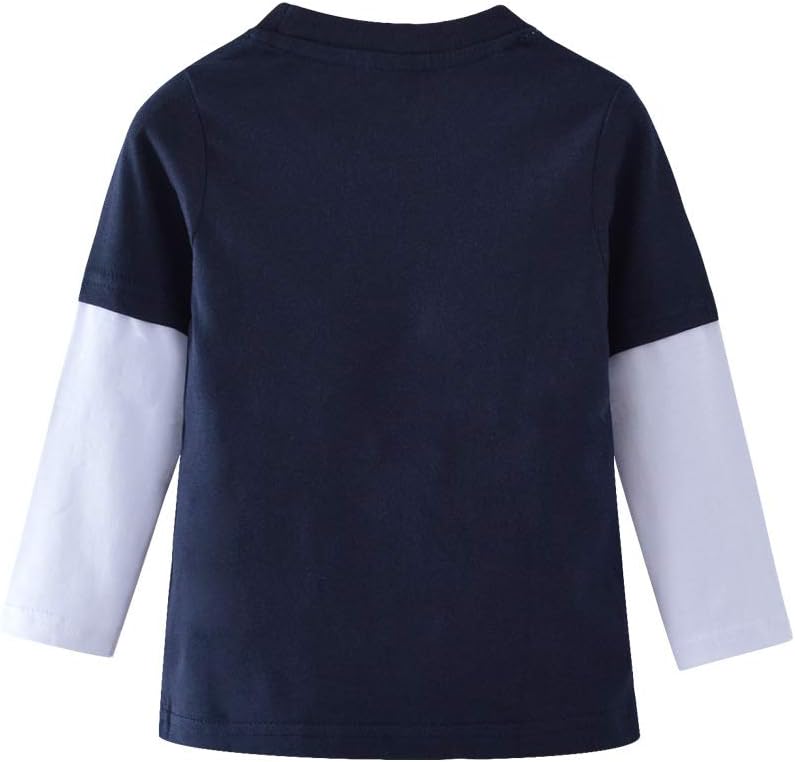 Fire Truck Shirts Kids Toddler Boys Long Sleeve T Shirt Navy - Image 2