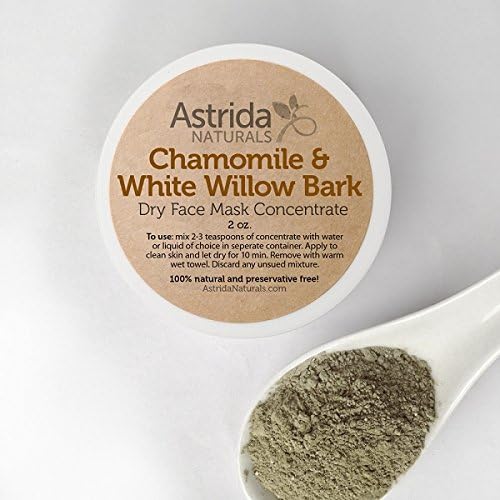 All Natural Face Mask/Chamomile & White Willow Bark French Green Clay & Bentonite Face Mask Powder