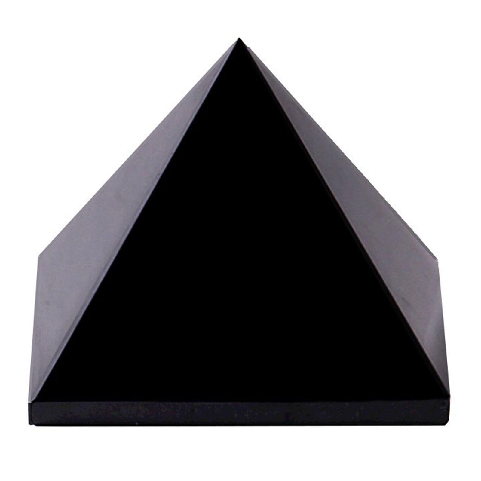 Pirámide de Obsidiana Negra Figura de Pirámide de Cristal Curativo Natural. Piedra Tallada de Chakra Reiki, Piedra Preciosa, Decoración del Hogar, Regalo, Decoración, Artesanías,5.9"