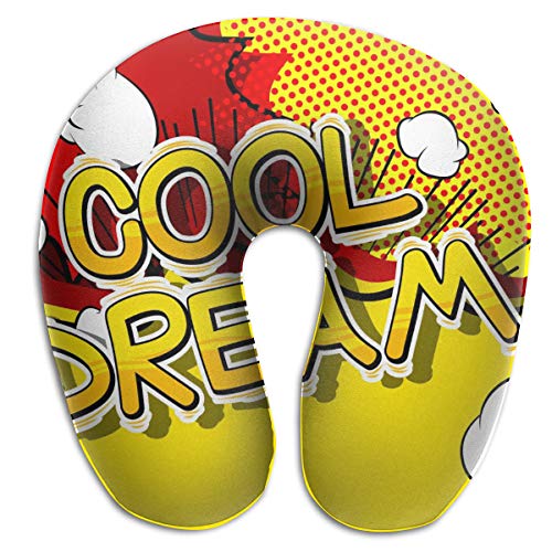Hucuery Cool Dream Comic Book Style On Abstract Background U Shaped Neck Pillow
