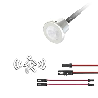 VST PIR Motion Sensor Light Switch, Proximity Sensor SwitchDC 12/24V | Recessed Mount, Led Light Automatic witch for Closet Light Under Cabinets Counters Closets with 12V JST Male and Female