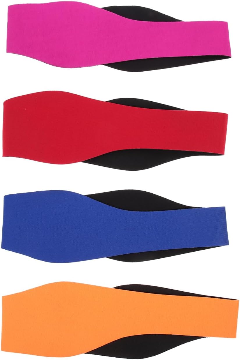 4Pcs Adjustable Swim Headbands for Women Ear Protection Strap Comfortable Breathable Ear Guard for Swimming and Bathing