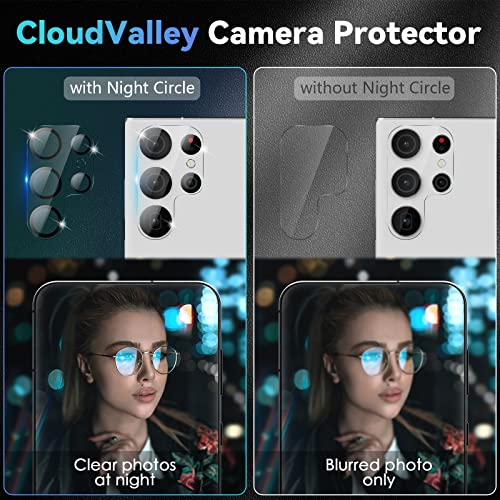 CloudValley [4 Pack Camera Lens Protector for Samsung Galaxy S23 Ultra 6.8in 5G, 9H Ultra Thin Tempered Glass Cover Anti-Scratch & Case Friendly [Not Affect Flash & Night Shot], Night Circle by CloudValley - Image 5