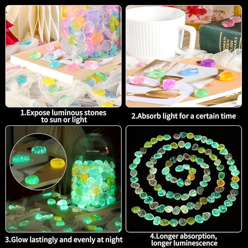 Image of 150 PCS Mix Color Glow Rocks Luminous Stones DIY Pebbles Fairy Garden | OSOPOLA Mix Color Glow Rocks Luminous Stones Fish Tank Accessories DIY Pebbles For Fairy Garden FD05MX150B