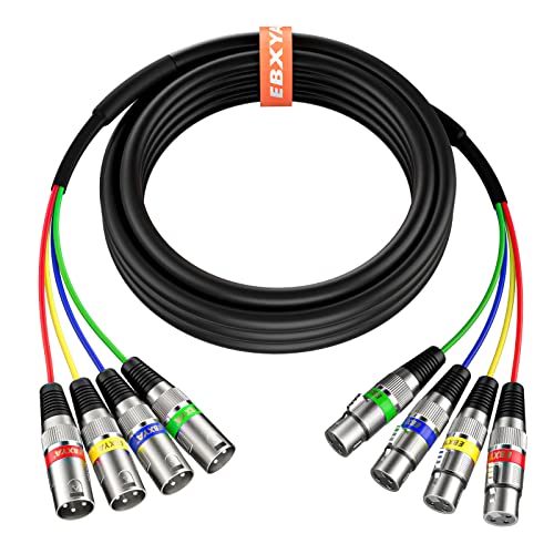15ft 4 Channel Snake XLR Cable - Premium XLR Male to Female Snake Cable
