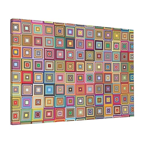 Toile murale carrée colorée pour chambre à coucher moderne et chic