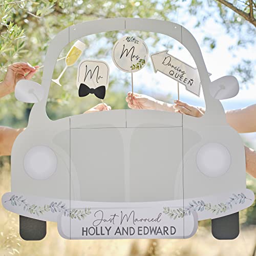 Ginger Ray Customisable Wedding Car Photo Booth Frame,Green,78cm x 90cm