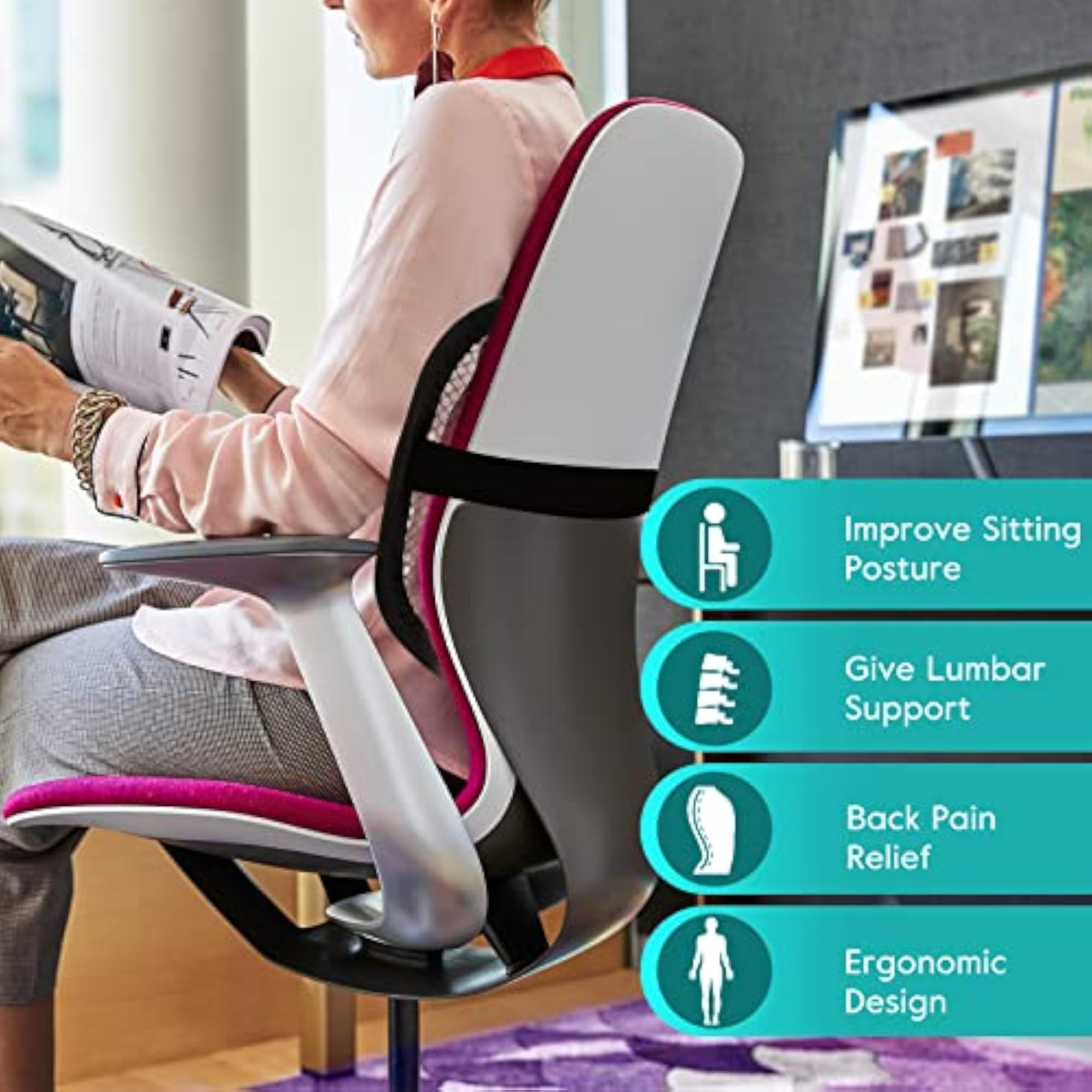 Mesh Back Support Cushion for Home Office Chair