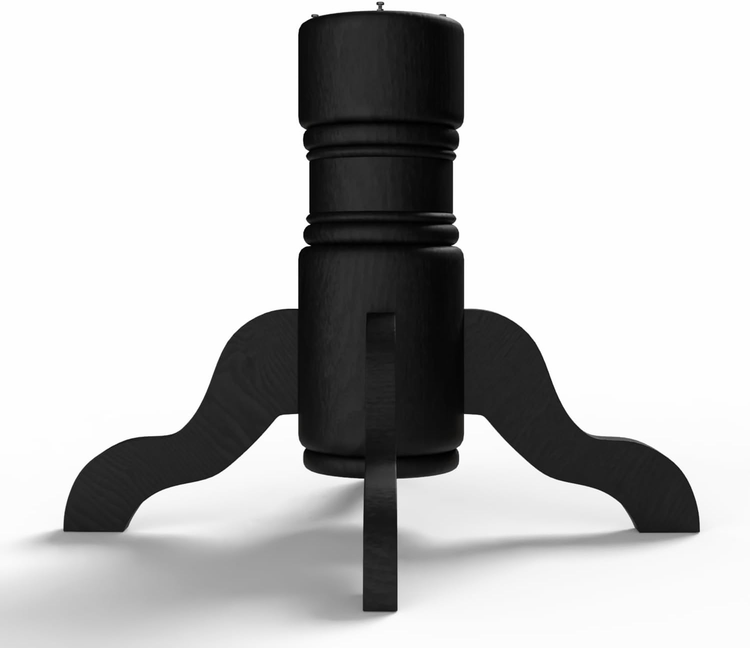 Pedestal Table Base, Traditional Wood Column Design, Matte Black Finish