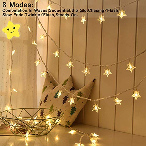 Star String Lights 100 Led 33 Ft Plug In Fairy Bedroom Twinkle Lights Waterproof Extendable For Indoor Outdoor Wedding Party Christmas Tree New Year, Garden Decoration Warm White #TOP2