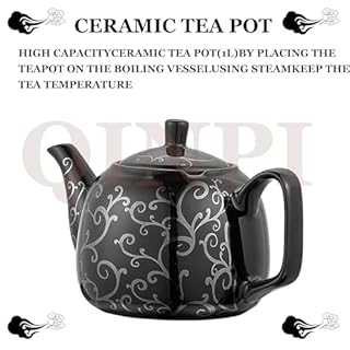 QINPI 2000W Electric Turkish Tea Maker, Tea Maker Electric, 3L Stainless Steel Teapot, 1L Ceramic Teapot, Electric Turkish Samovar with Keep Warm Function, for Coffee, Scented Tea, Turkish Tea