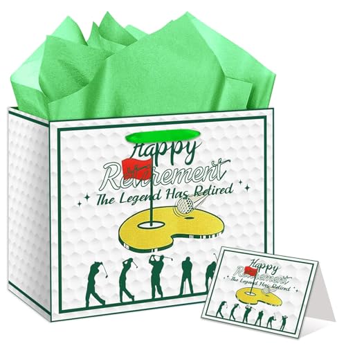Golf Retirement Gift Bag with Card and Tissue