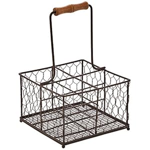 T&G Woodware Provence 4 Flessenhouder in Rustiek Bruin Wireware, Hout, 6