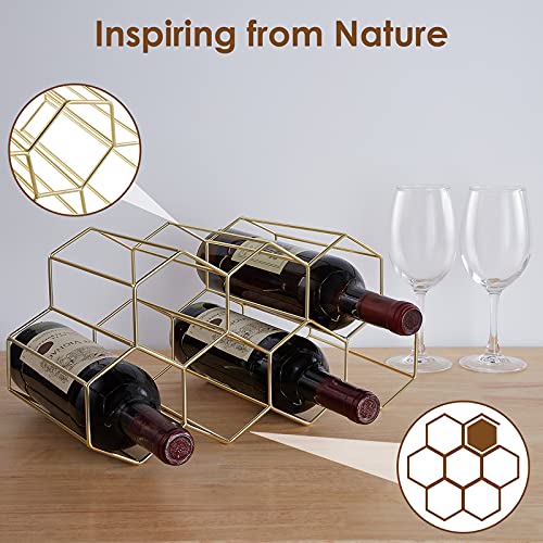 Porte Vin 7 Bouteilles – Comptoir / Table – Beige Métal – Avec Poignée