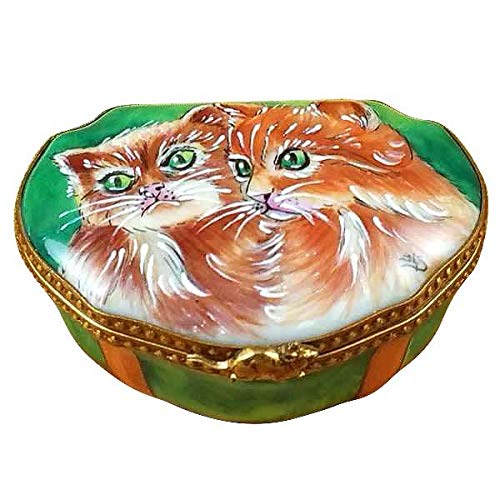 STUDIO COLLECTION TWO CATS - LIMOGES BOX AUTHENTIC PORCELAIN FIGURINE