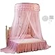 Shipenophy Atmungsaktive Faltbare Bettvorhang Runde Baldachin Bett Vorhang Spitze Prinzessin Stil Für Schlafzimmer Haushalt Wohnkultur(pink)
