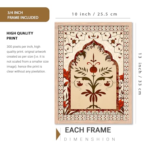 Image of kotart Premium Digital Madhubani Art Paintings with Frame for Home Decor - Framed Painting for Living Room Bedroom Office Room Decor - Painting for Wall Decoration - Pack of 6
