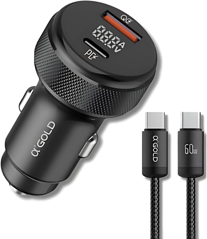 Carregador Veicular para Automóvel Turbo 60W com Duas Entradas, C...