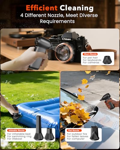 Compressed Air Duster 180000RPM – Super Power Cordless Electric Air Duster with 3-Speed Turbo Fan, Rechargeable Air Blower for Computer, Keyboard, Car, Camera & Home Cleaning - Image 5