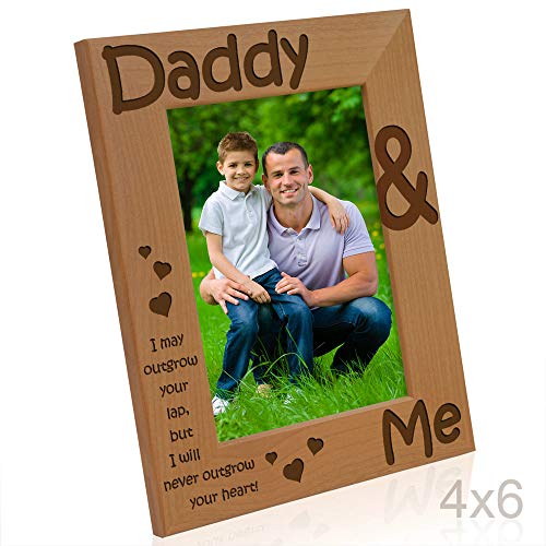 Kate Posh - Daddy & Me - I May Outgrow Your Lap, But I Will Never Outgrow Your Heart - Picture Frame (4X6 - Vertical) #TOP2
