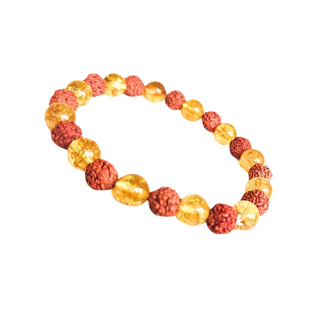 Citrine-Rudraksha bracelet, Positive Energy - Manifestation, Protection, Grounding, Chakra Balancing, 8mm certified, unisex, gift (B0CX95X86W) Amazon Price History, Amazon Price Tracker