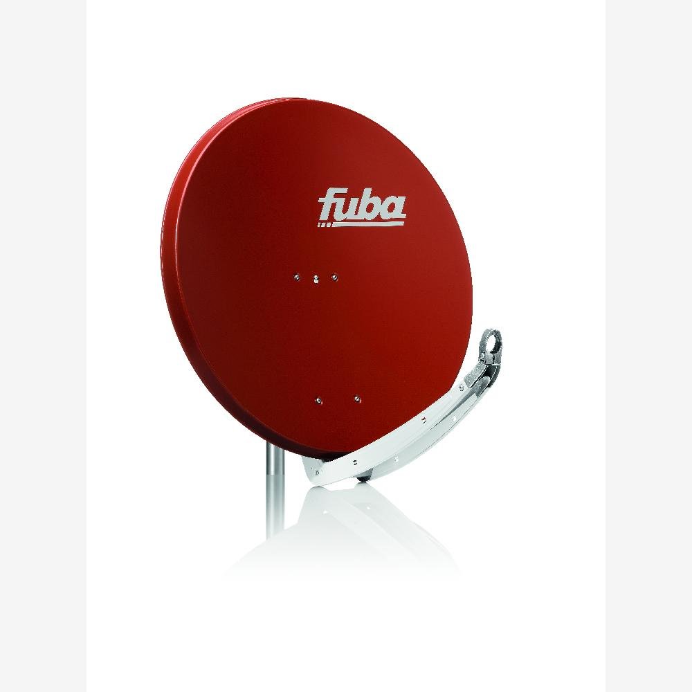 FVLFIL Fuba Satelliten-Komplettanlage DAA 850 R Satellitenschüssel Rot 85x85cm Quad LNB 8X F-Stecker SAT bis 4 Teilnehmer