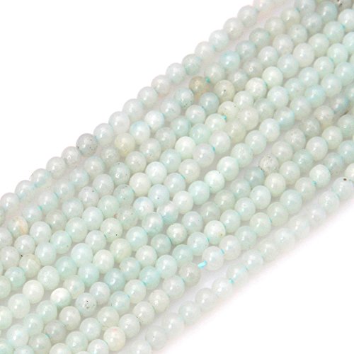 GEM-Inside Amazonite Gemstone Loose Beads Natural 2mm Round Crystal Energy Stone Power for Jewelry Making 15"