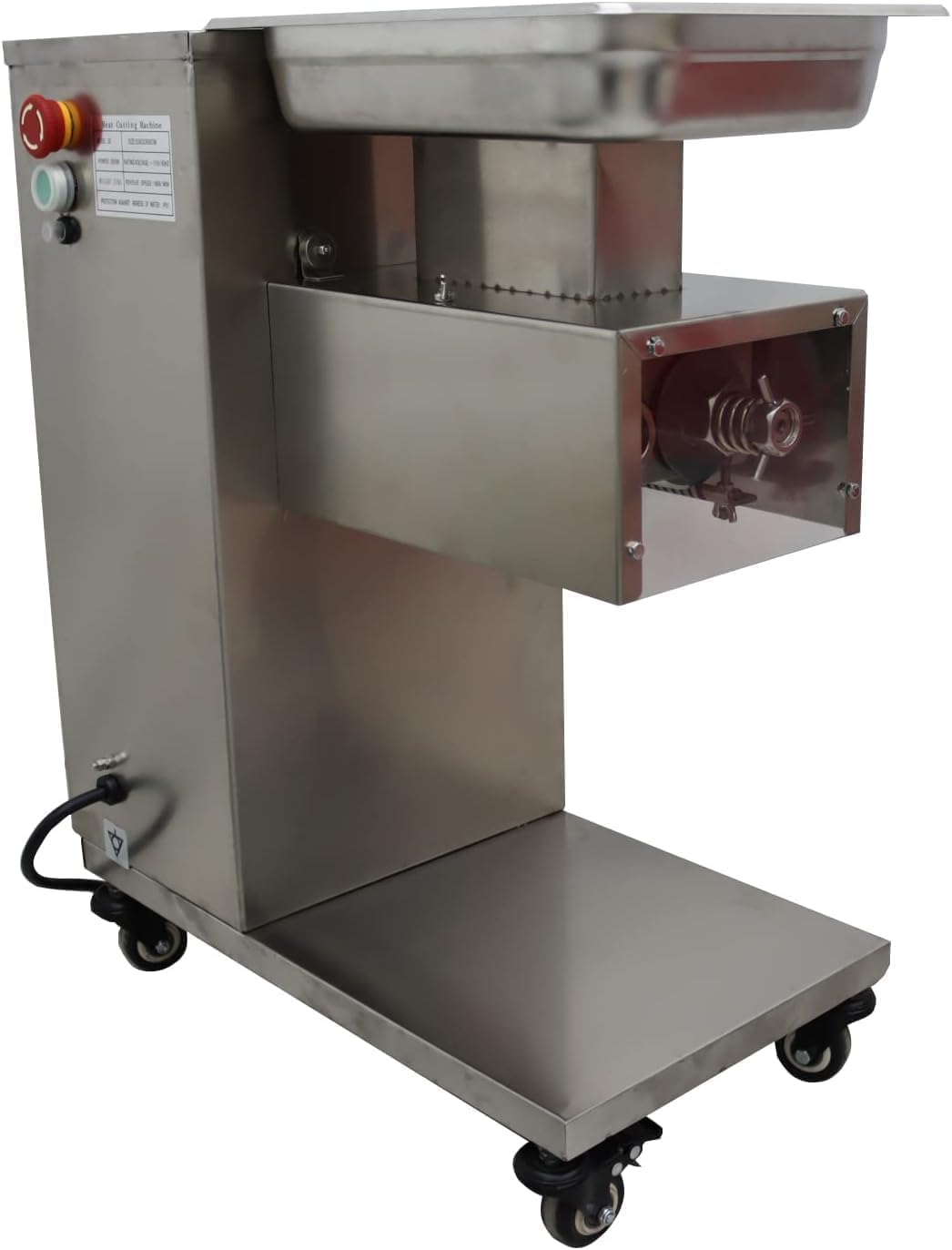 INTSUPERMAI Just Body Commercial Meat Cutting Machine Meat Slicer QE Type Meat Cutter Slicer Grinder Electric Steak Pork Meat Cutter Slicer 110V 550W 500Kg/Hour Without Blade